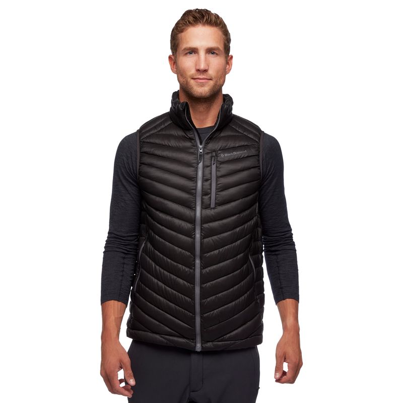 Black Diamond Approach Down Vest Men's Jackets Black | DQYJC4369