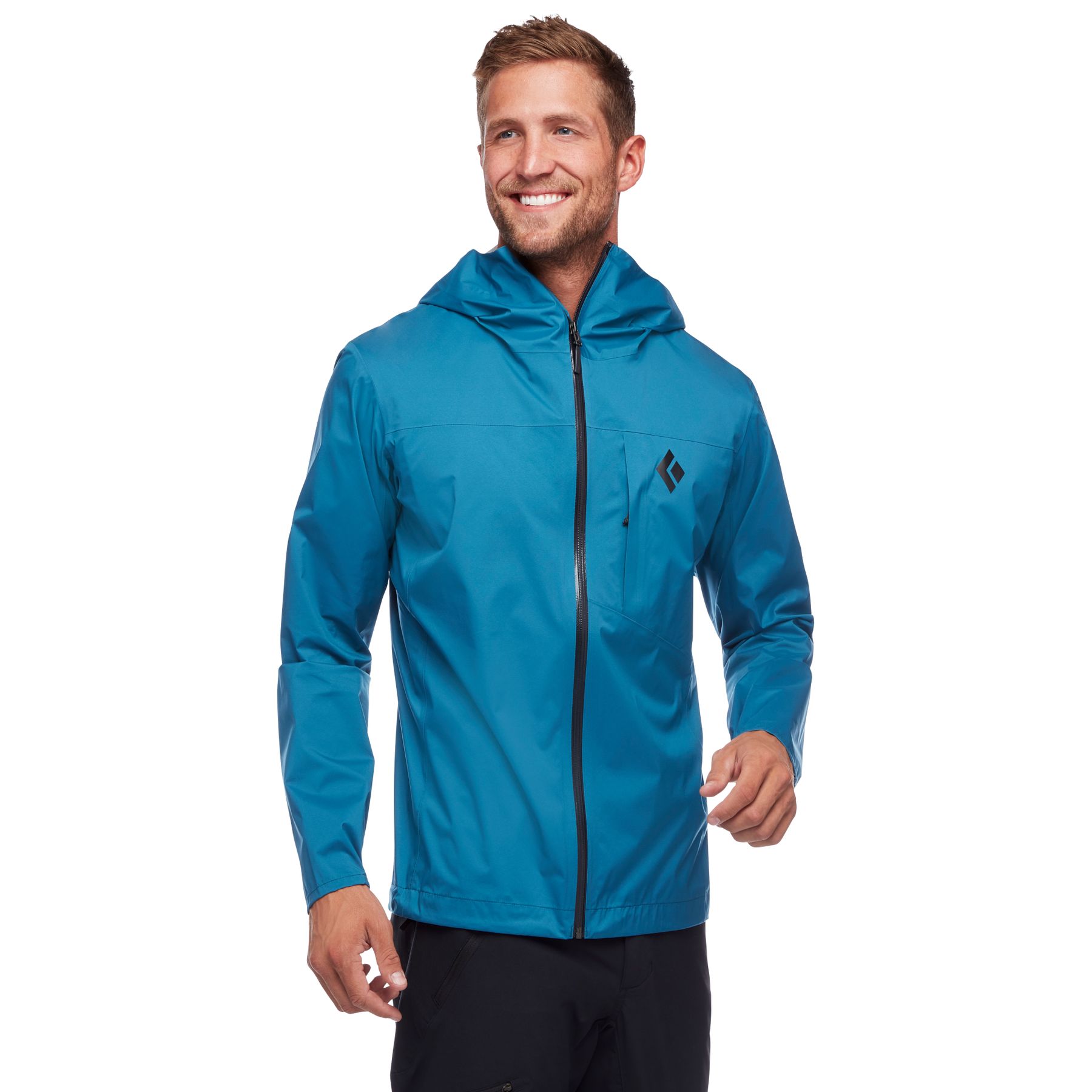 Black Diamond Fineline Stretch Rain Shell Men's Jackets Blue | KEAIM9635