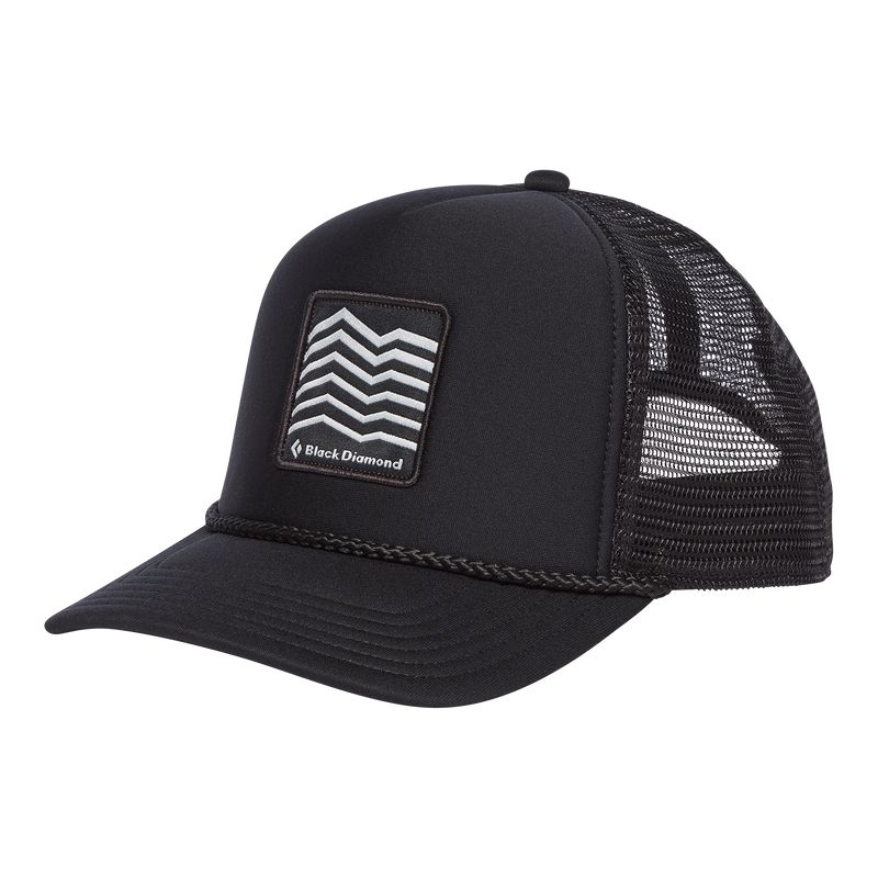 Black Diamond Flat Bill Trucker Hat Unisex Accessories Black | NVEOG1734