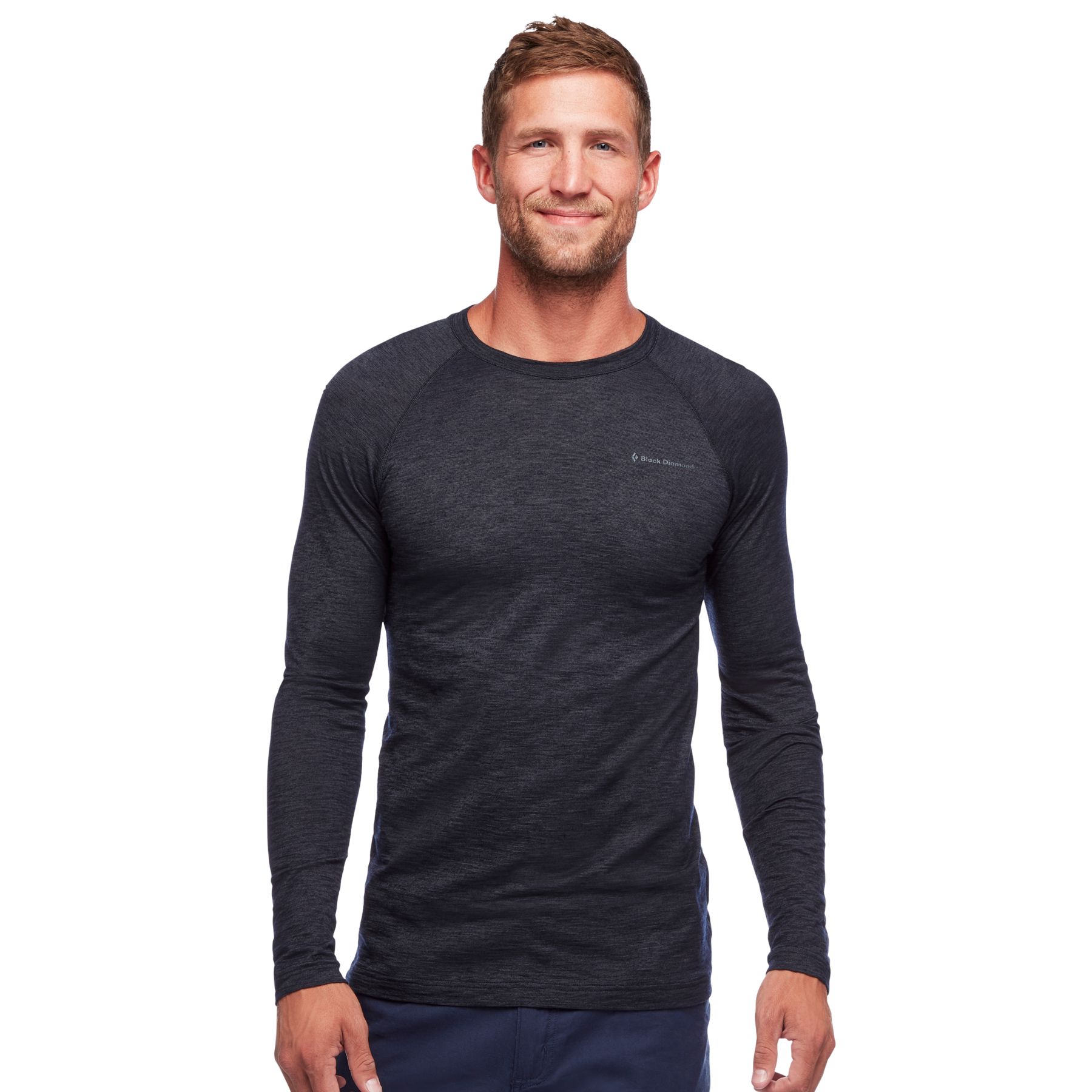 Black Diamond LS Rhythm Men's Tops Black | GBDHI5394