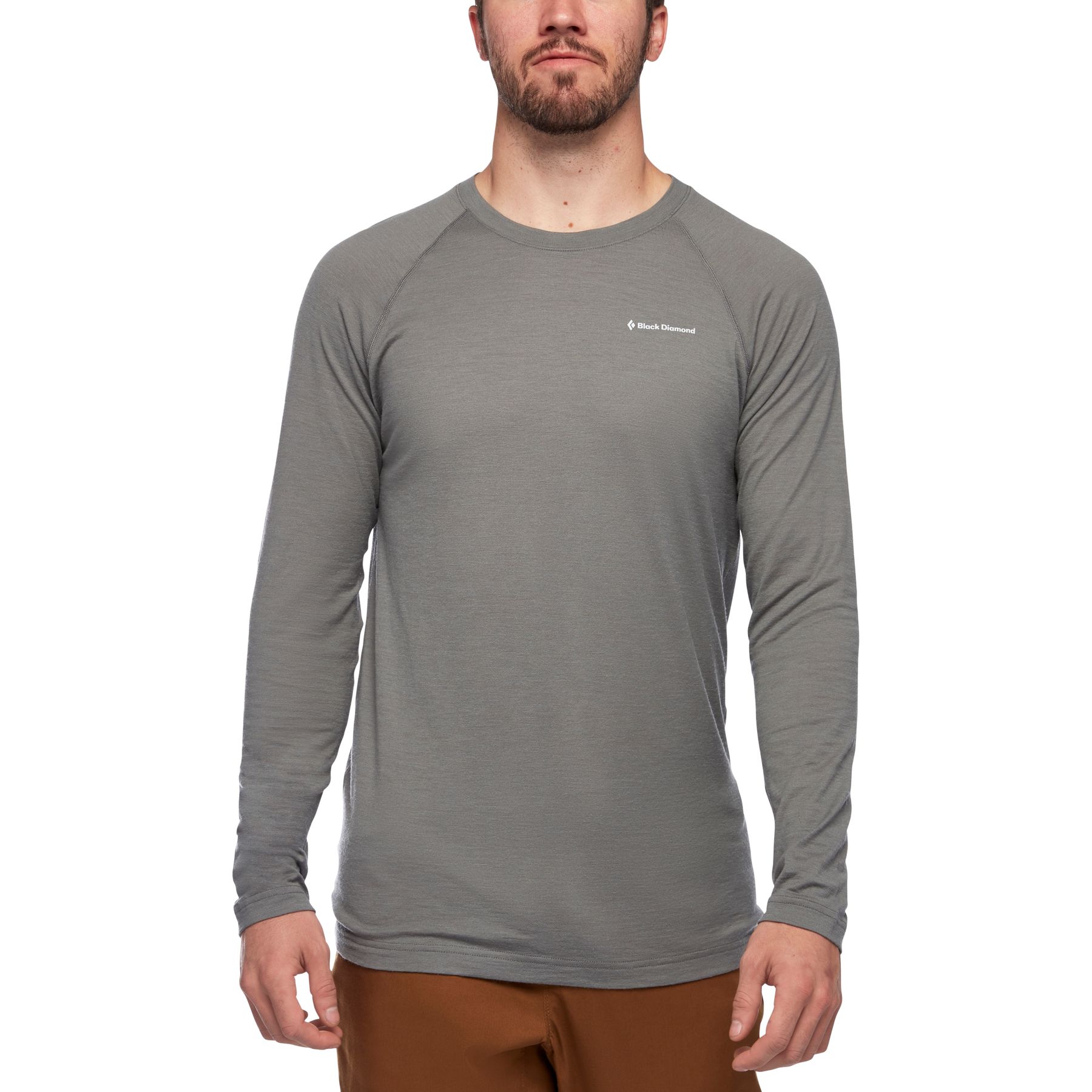 Black Diamond LS Rhythm Men's Tops Grey | QTEJH6293