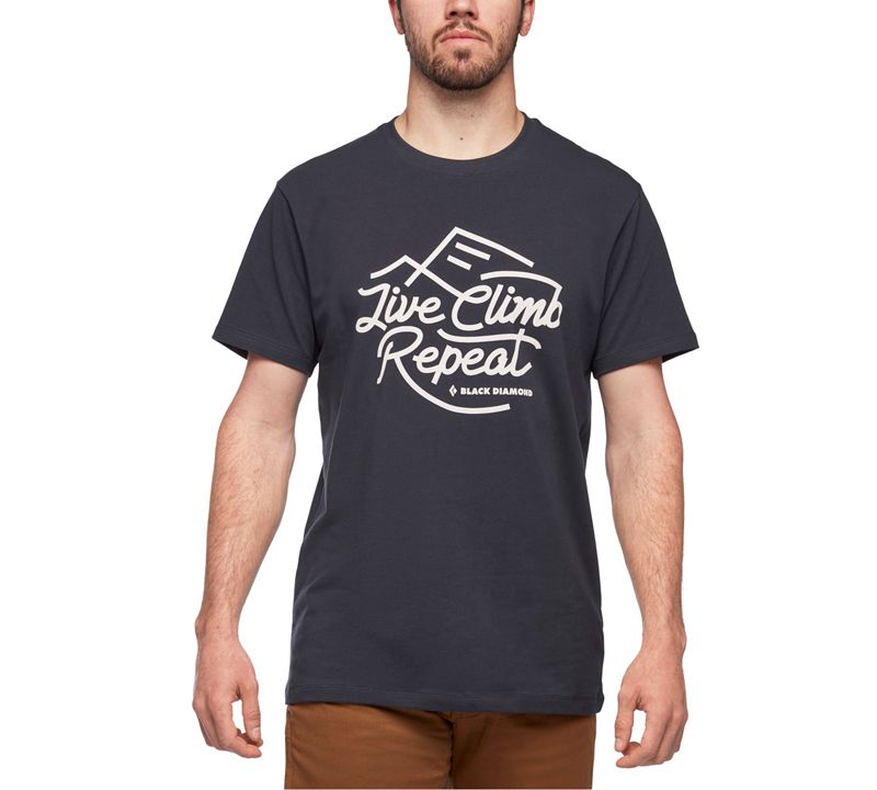 Black Diamond Live Climb Repeat Men's Tops Black | OVPKR9854