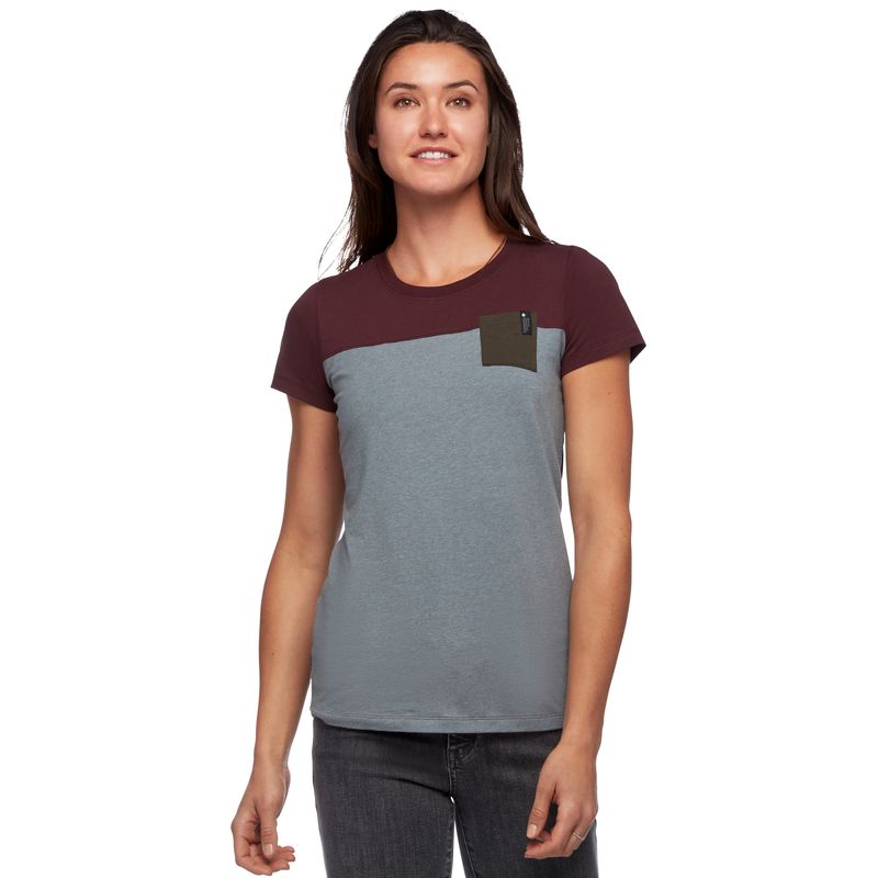 Black Diamond SS Campus Women's Tops Black Grey | PESJH4781