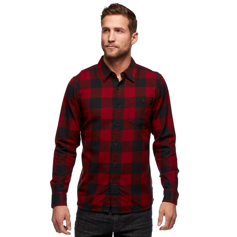 Black Diamond Zodiac Flannel Men's Tops Dark Red | IXHRZ0485