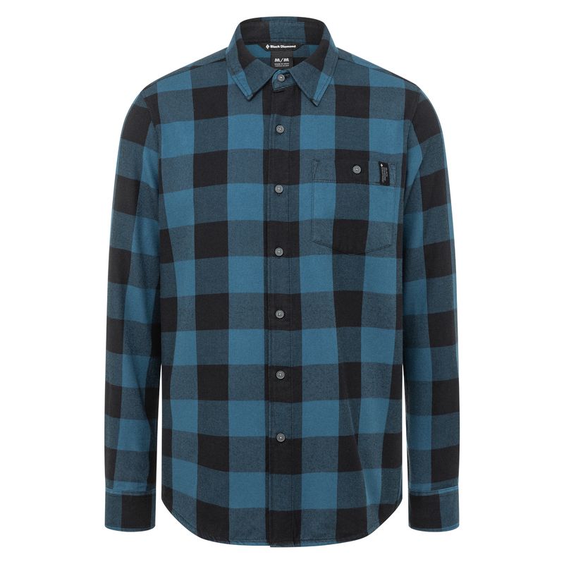 Black Diamond Zodiac Flannel Men's Tops Turquoise | TMLFU3905