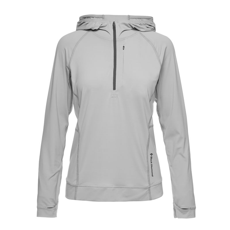 Black Diamond Alpenglow Pro Women's Tops Grey | HQGBV3490