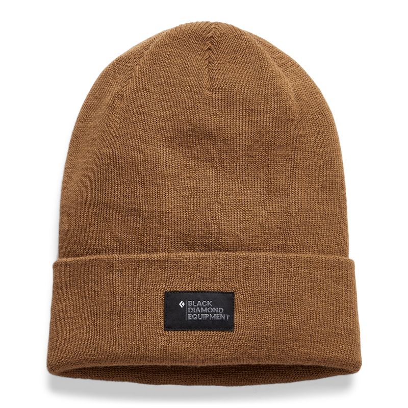 Black Diamond Badge Beanie Unisex Accessories Brown | LVWPZ0542