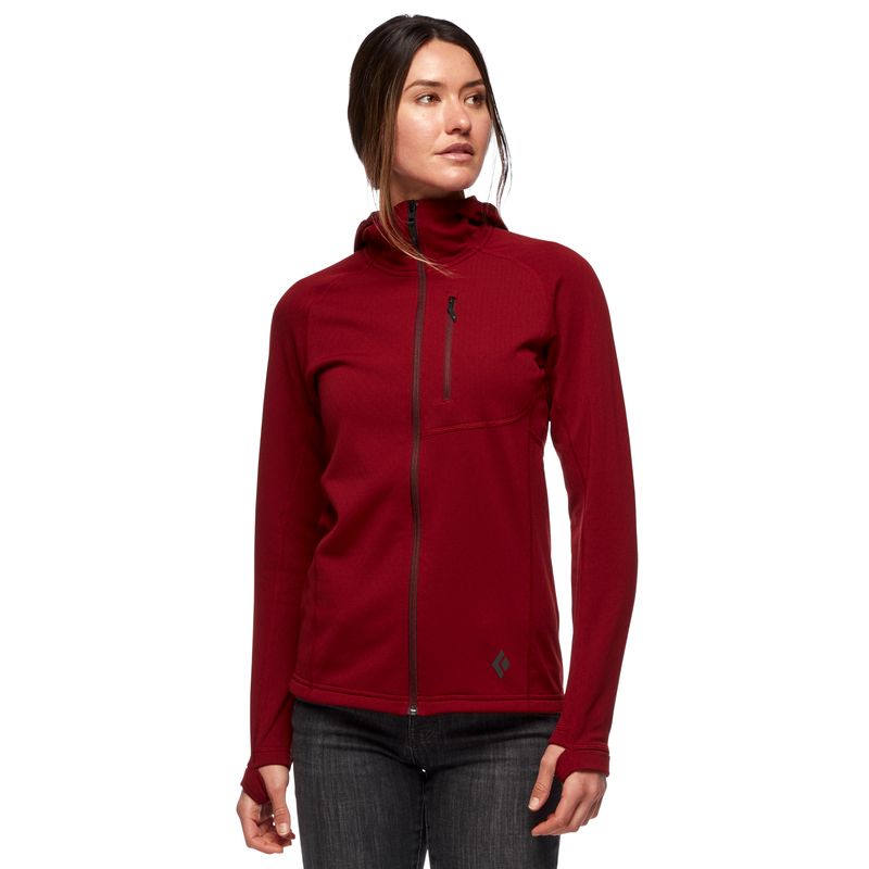 Black Diamond Coefficient Fleece Women\'s Jackets Red | FUJLN0582