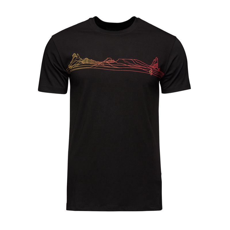 Black Diamond Desert Lines SS Men's Tops Black | ABYFE2619