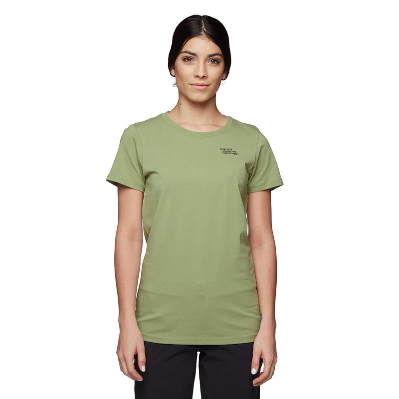 Black Diamond Desert To Mountain SS Women\'s Tops Green | BHDKU7132