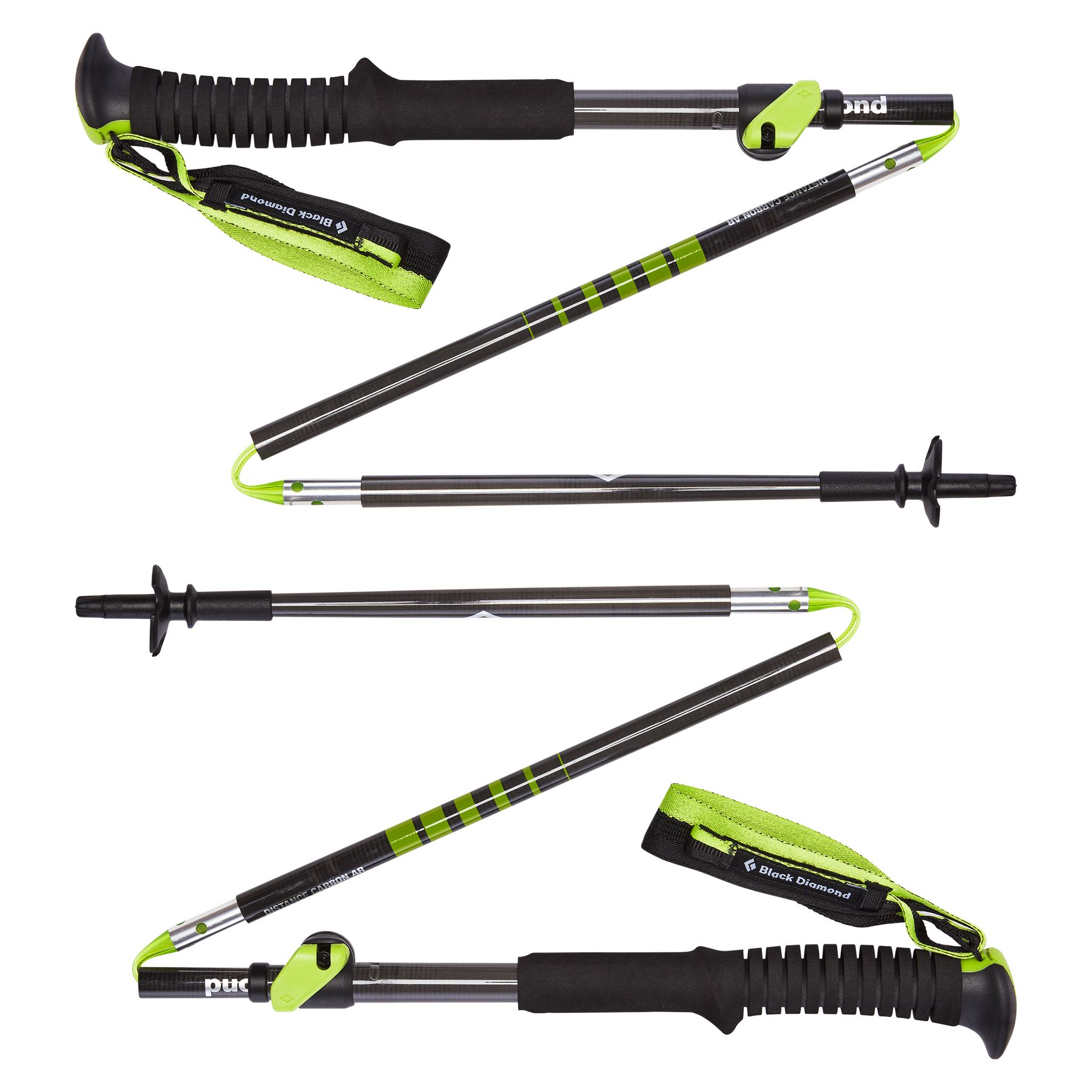 Black Diamond Distance Carbon FLZ-AR Unisex Trekking Poles Green | VBNWA3407