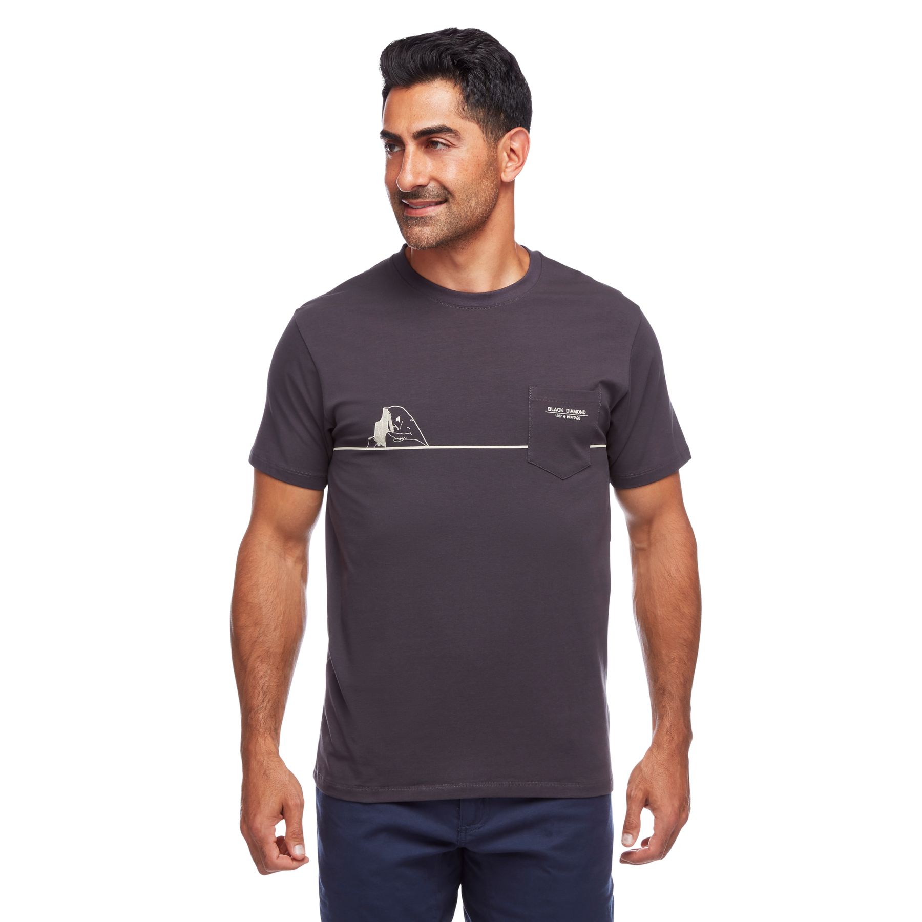 Black Diamond Half Dome Pocket Men\'s Tops Black | QGHJM1094