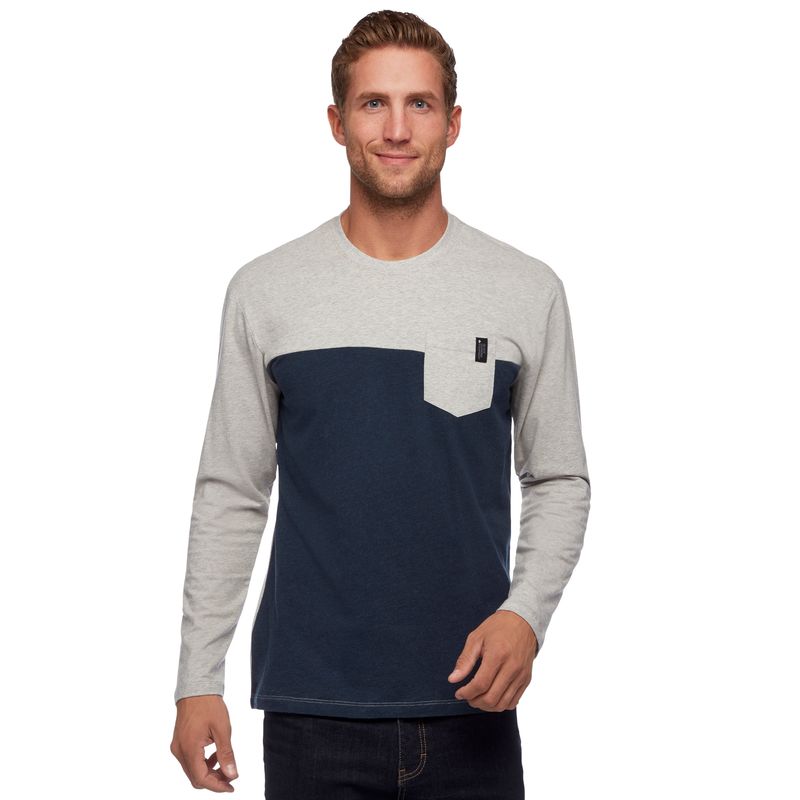 Black Diamond LS Campus Men's Tops Grey | TWQEG7361