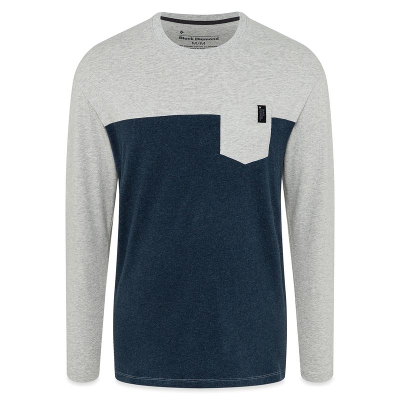 Black Diamond LS Campus Men's Tops Grey | TWQEG7361