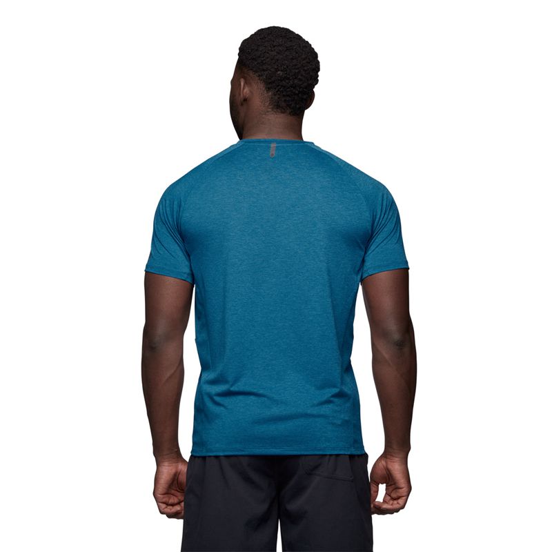 Black Diamond Lightwire SS Tech Men's Tops Blue | CBIXL8375