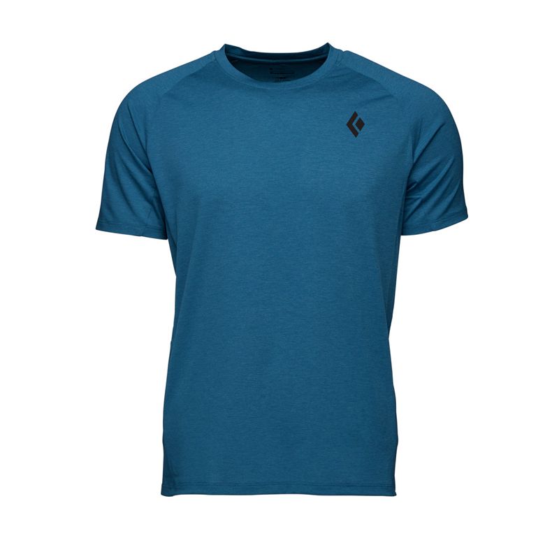 Black Diamond Lightwire SS Tech Men's Tops Blue | CBIXL8375