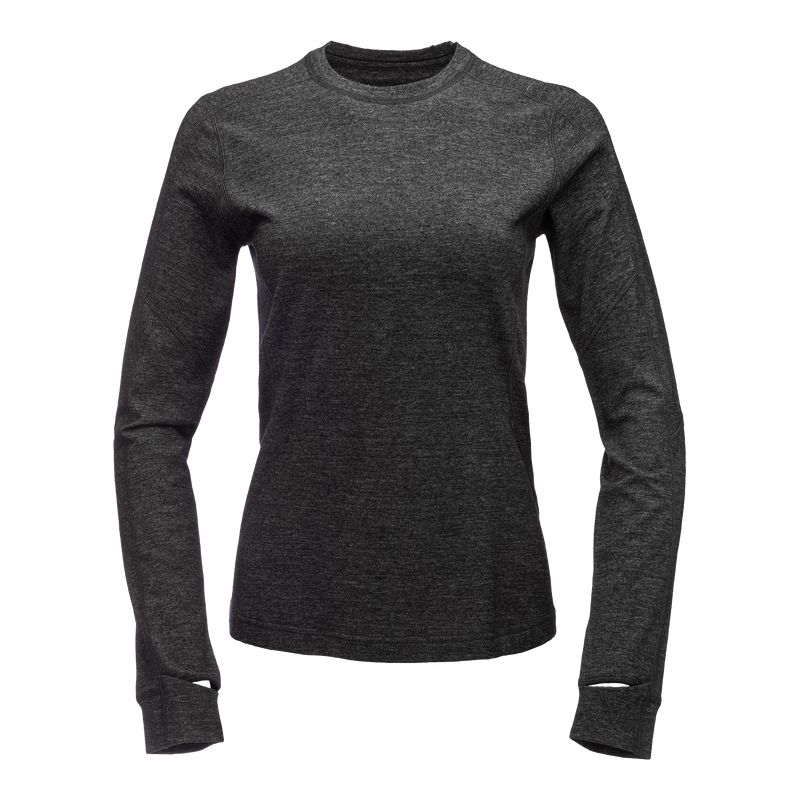 Black Diamond Solution 150 Merino Base Crew Women\'s Tops Black | YFNJT2631