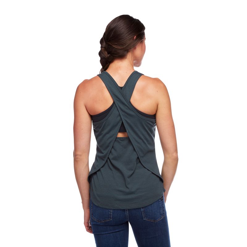 Black Diamond Splitter Women's Tops Dark Grey Stripes | ASLCI7321