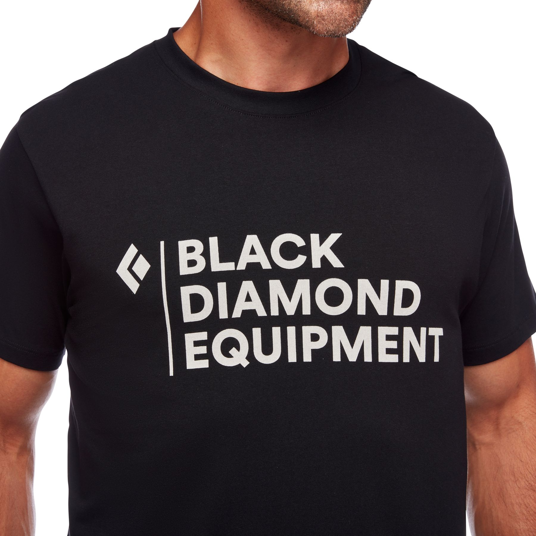 Black Diamond Stacked Logo Men's Tops Black | OLTRP0396