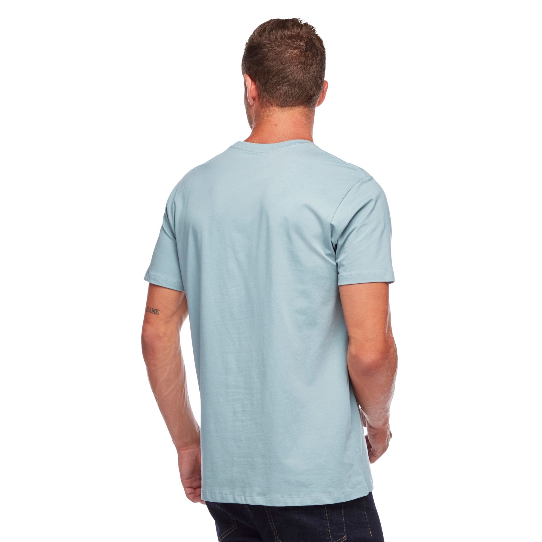 Black Diamond Stacked Logo Men's Tops Blue | SMQHA2814