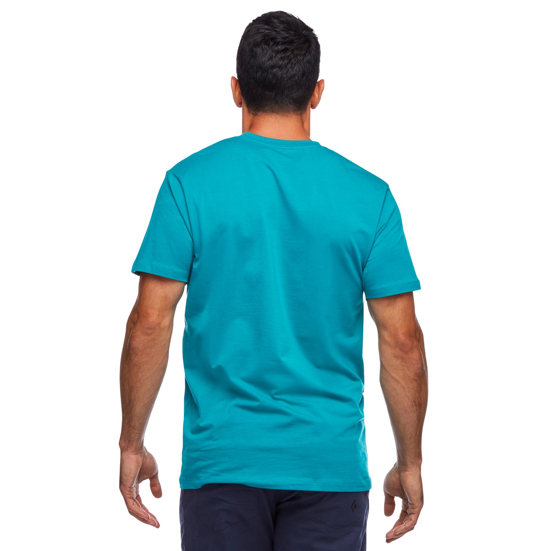 Black Diamond Stacked Logo Men's Tops Turquoise | GPQUB1354