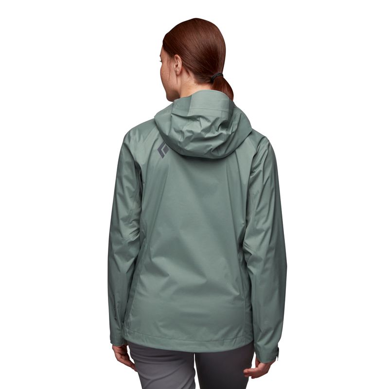 Black Diamond Stormline Stretch Rain Shell Women's Jackets Green | CAKZS9736