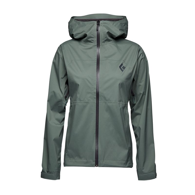 Black Diamond Stormline Stretch Rain Shell Women's Jackets Green | CAKZS9736