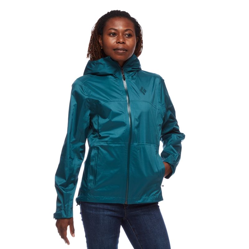 Black Diamond Treeline Rain Shell Women\'s Jackets Deep Green | GNIQX8194