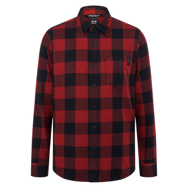 Black Diamond Zodiac Flannel Men's Tops Dark Red | IXHRZ0485